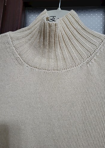 Bej Uzun Kollu Triko Kadın Elbise sıfır ürün etiketi yok - Görsel 2