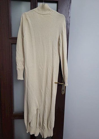 Bej Uzun Kollu Triko Kadın Elbise sıfır ürün etiketi yok - Görsel 4