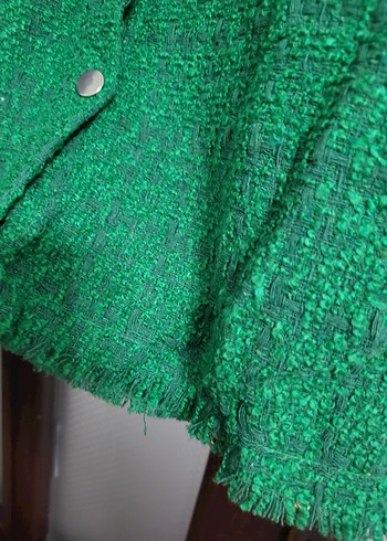 Düğmeli Yeşil Keten Kadın Gömlek sıfır ürün etiketi yok - Görsel 9