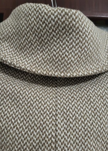 Koton marka Düğmeli Bej Midi Kadın Yün Kaban - Görsel 7