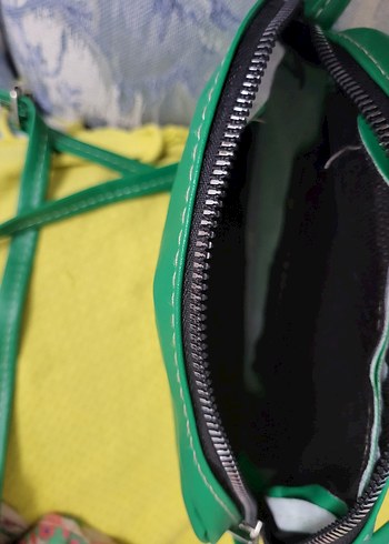 Sifir ürün Minimalist Yeşil Deri Kadın Çanta - Görsel 8