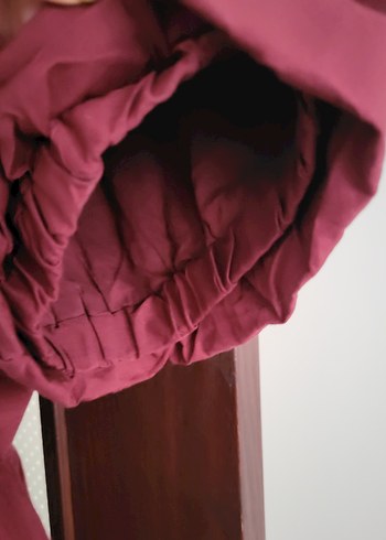 Defacto Bordo  Bluz Düğmeli Kısa Kollu - Görsel 6