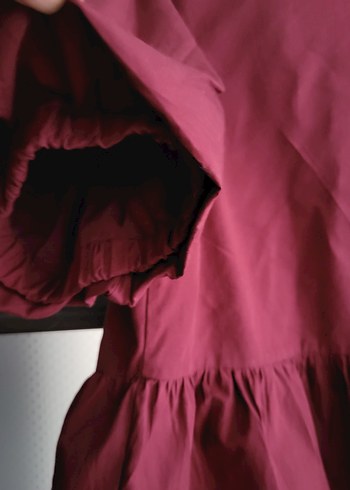 Defacto Bordo  Bluz Düğmeli Kısa Kollu - Görsel 7