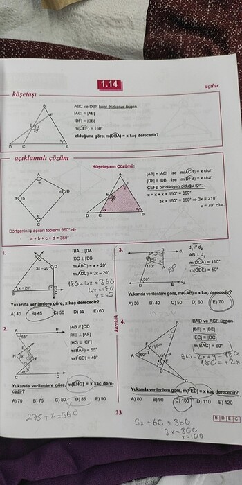  Beden Karekök geometri sıfır konu anlatımlı soru Bankası 