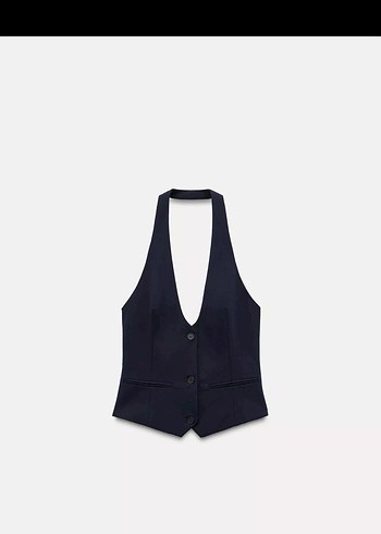 Zara Düğmeli Halter Yaka Yelek