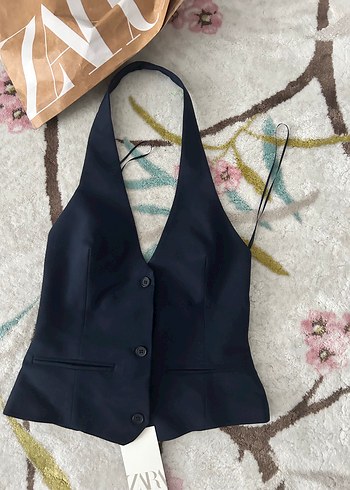 Zara Zara Düğmeli Halter Yaka Yelek