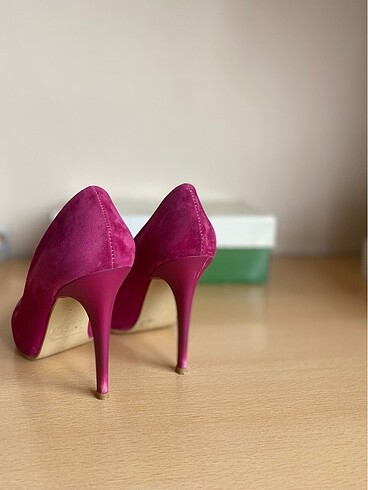 37 Beden Süet fuşya stiletto
