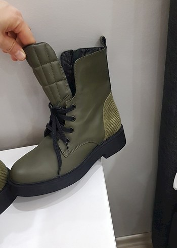 Kamuflaj Desenli Kadın Bot - Blok Topuklu - Görsel 3