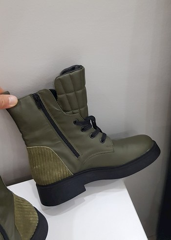 Kamuflaj Desenli Kadın Bot - Blok Topuklu - Görsel 2