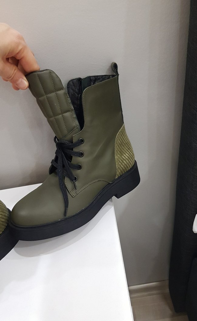 Kamuflaj Desenli Kadın Bot - Blok Topuklu - Görsel 3