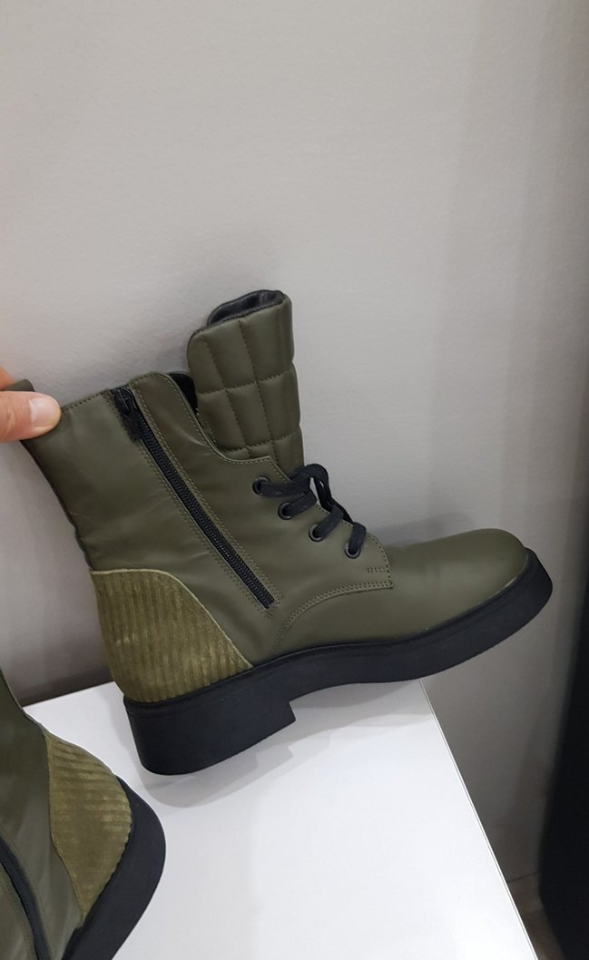 Kamuflaj Desenli Kadın Bot - Blok Topuklu - Görsel 2