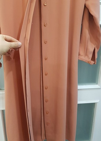 Bej Uzun Kollu Uzun Tunik - Görsel 4