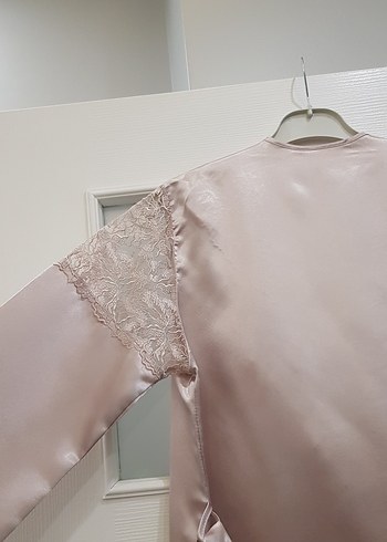 pudra Bohem Midi İp Askılı Kadın Gecelik - Görsel 7