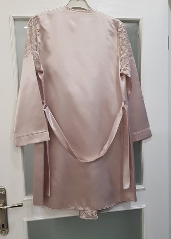 pudra Bohem Midi İp Askılı Kadın Gecelik - Görsel 6