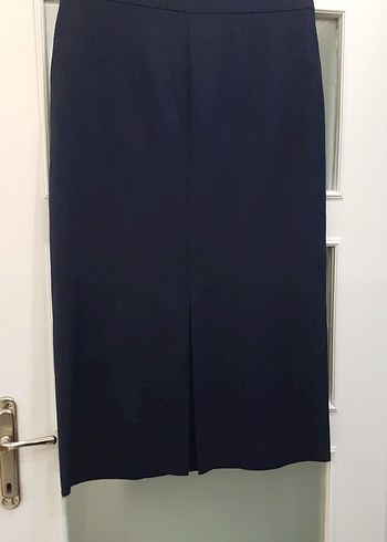 Kadın Lacivert Uzun Ofis Eteği - Görsel 3