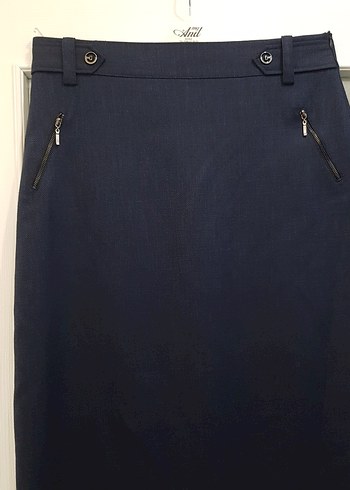 Kadın Lacivert Uzun Ofis Eteği - Görsel 2