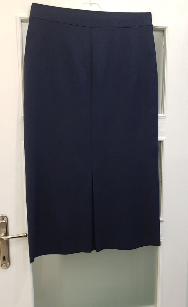 Kadın Lacivert Uzun Ofis Eteği - Görsel 3