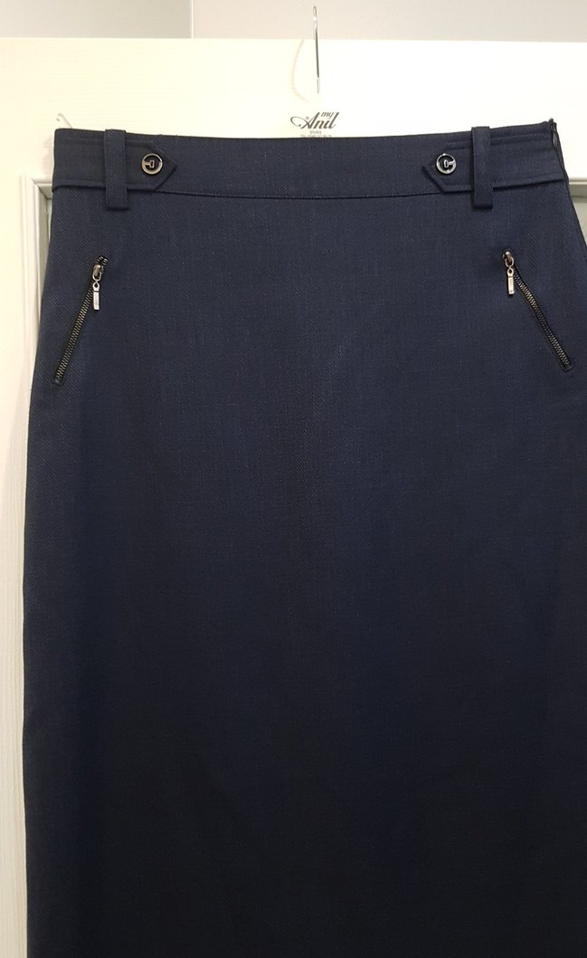 Kadın Lacivert Uzun Ofis Eteği - Görsel 2