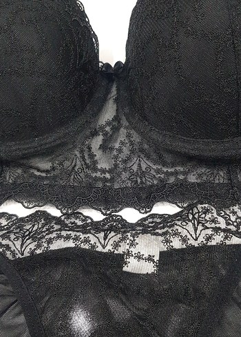 Siyah GodewoDantelli Midi Sütyen Takımı - Görsel 3