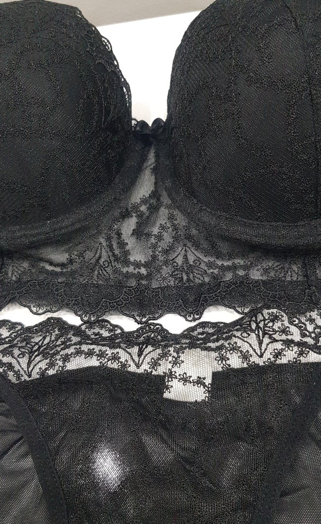 Siyah GodewoDantelli Midi Sütyen Takımı - Görsel 3