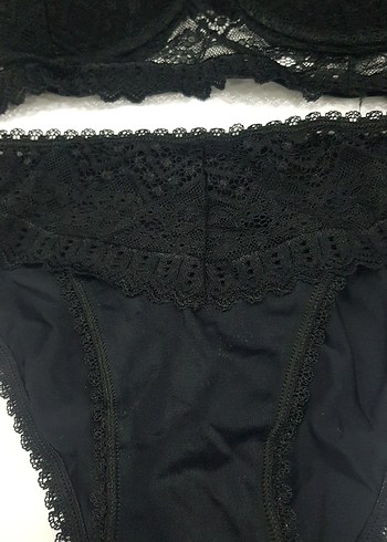 Siyah Gotik Dantelli Midi Sütyen Takımı - Görsel 3