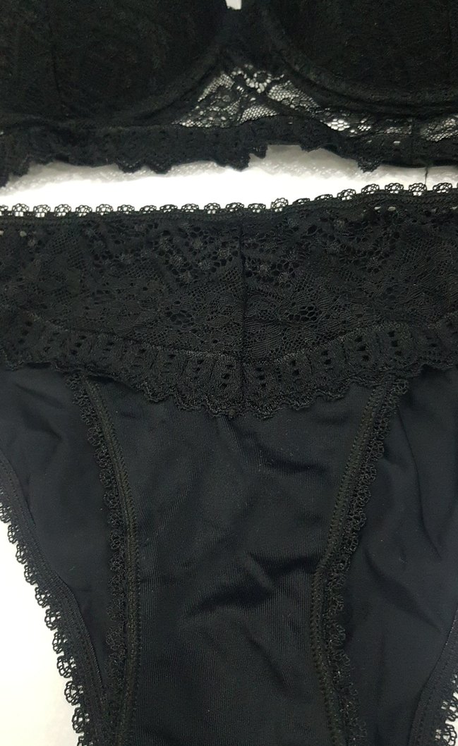 Siyah Gotik Dantelli Midi Sütyen Takımı - Görsel 3