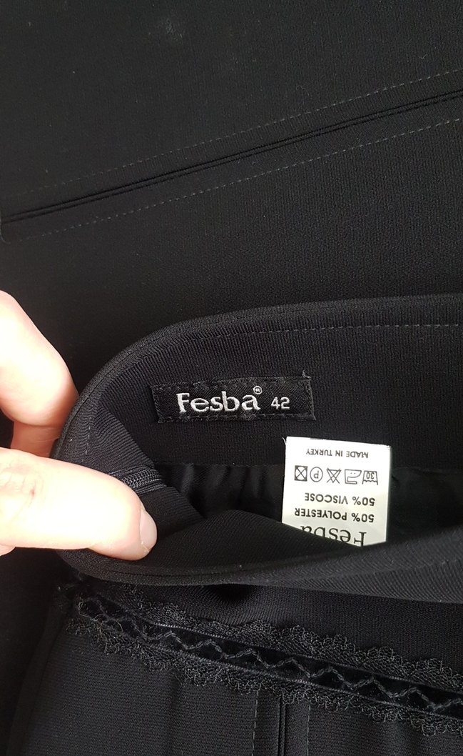 Siyah Pilili Midi Kadın Etek - Görsel 5