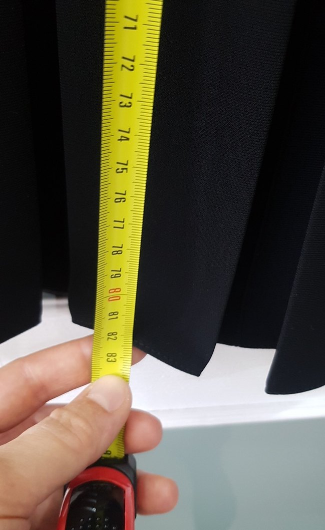 Siyah Pilili Midi Kadın Etek - Görsel 3