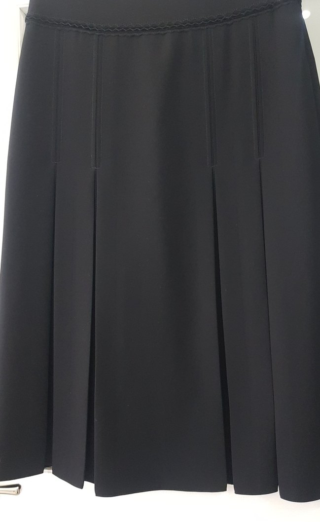 Siyah Pilili Midi Kadın Etek - Görsel 2