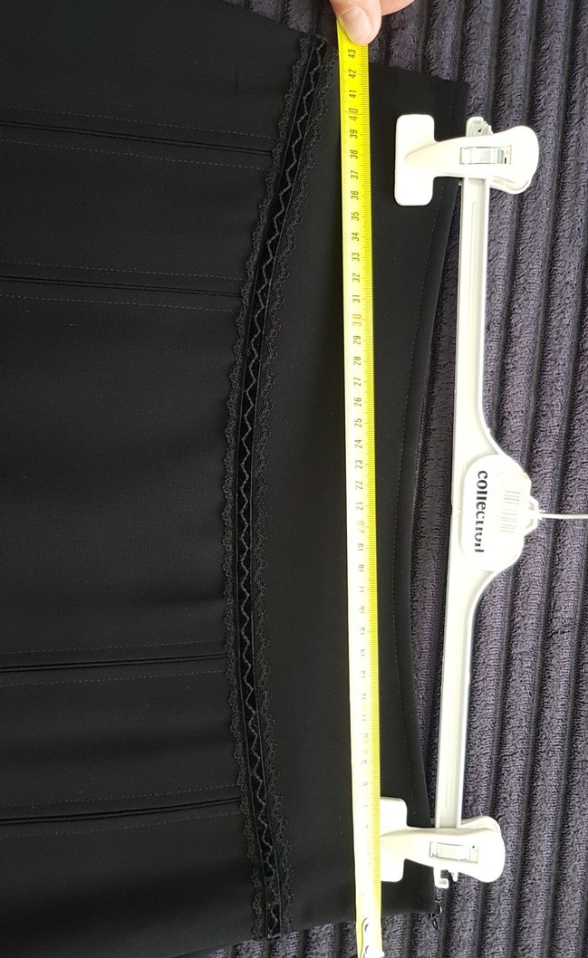 Siyah Pilili Midi Kadın Etek - Görsel 4