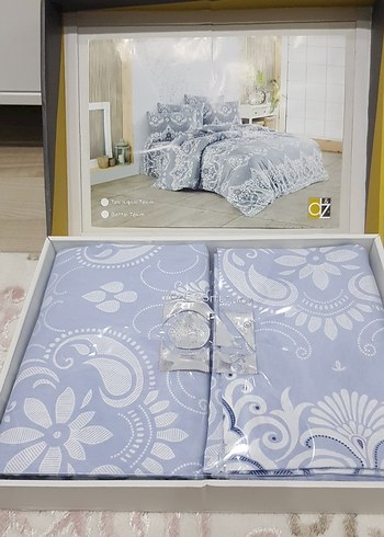 Karaca Home mavi Nakışlı tek kişilik Nevresim Takımı