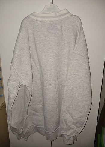 38 Beden gri Renk Pamuklu Bej Baskılı Kadın Sweatshirt