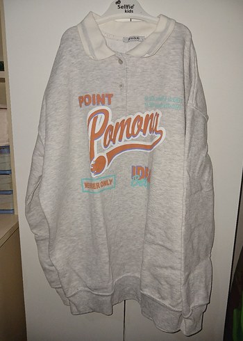 Pamuklu Bej Baskılı Kadın Sweatshirt