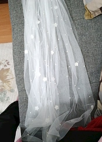 Drapeli Beyaz Gelin Duvağı - Görsel 2