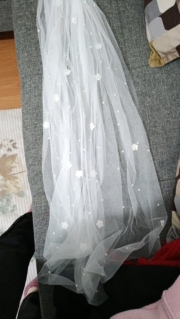 Drapeli Beyaz Gelin Duvağı - Görsel 2