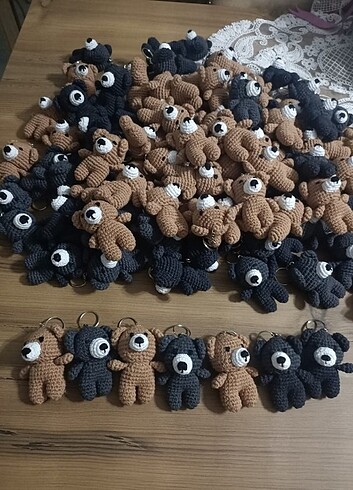 Ayıcıklı amigurumi anahtarlık  - Görsel 2
