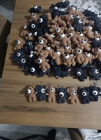 Ayıcıklı amigurumi anahtarlık  - Görsel 3