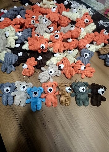 Ayıcıklı amigurumi anahtarlık  - Görsel 6