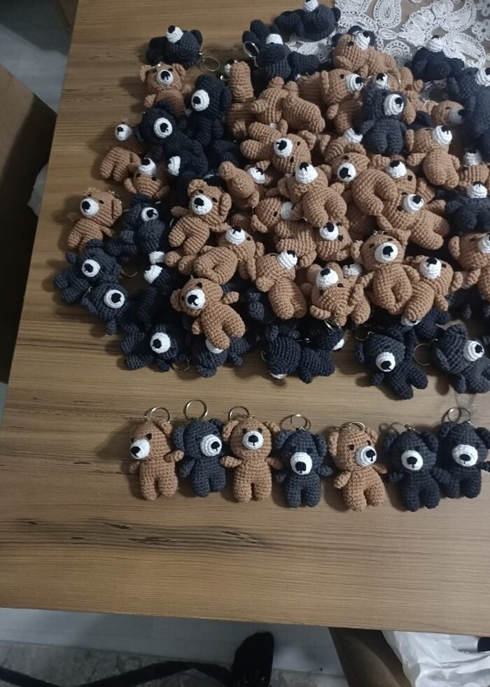 Ayıcıklı amigurumi anahtarlık  - Görsel 3