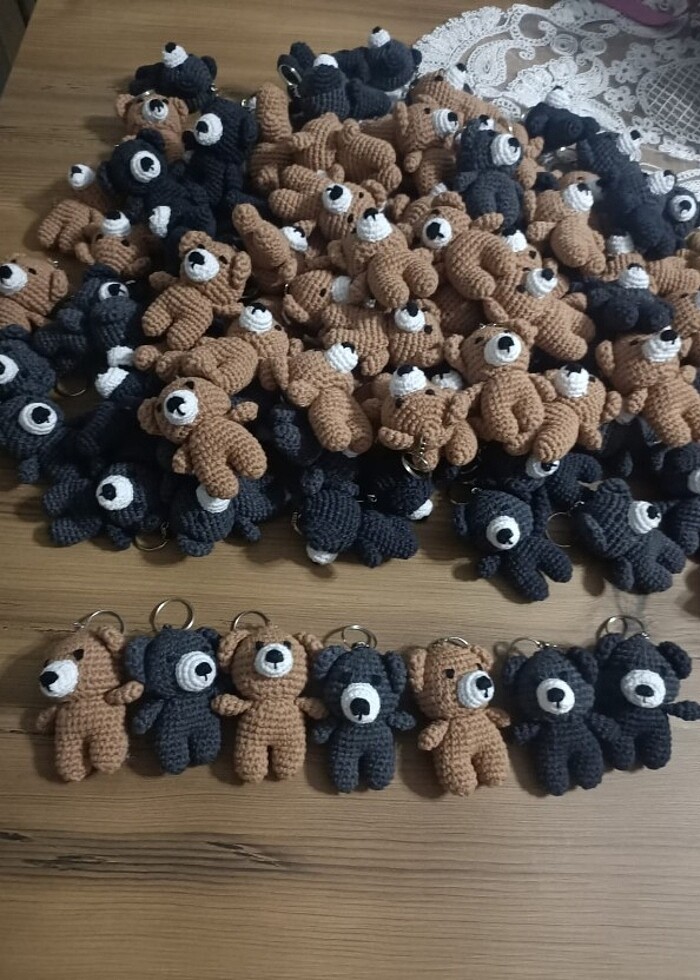 Ayıcıklı amigurumi anahtarlık  - Görsel 4