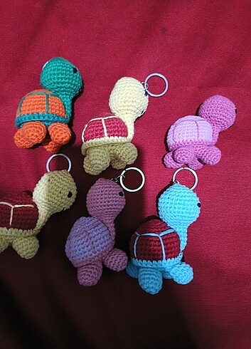 Amigurumi kaplumbağa anahtarlık - Görsel 2