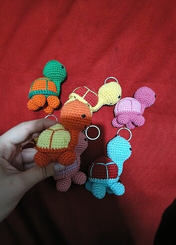 Amigurumi kaplumbağa anahtarlık - Görsel 4