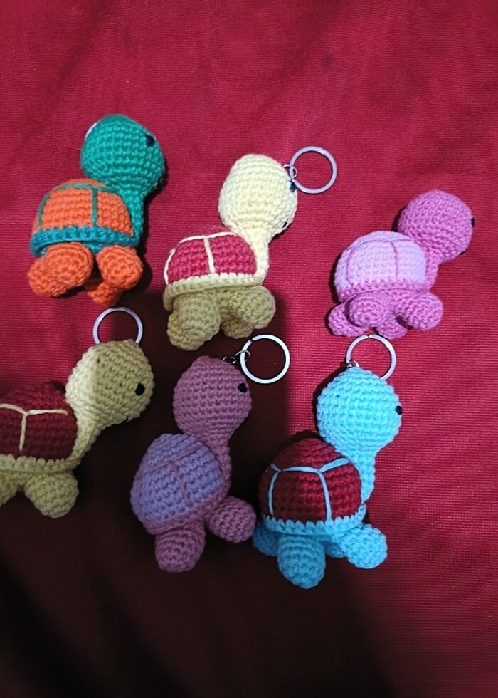 Amigurumi kaplumbağa anahtarlık - Görsel 2