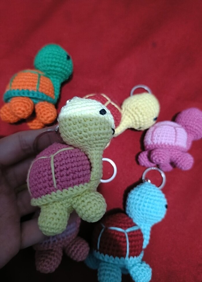 Amigurumi kaplumbağa anahtarlık - Görsel 3
