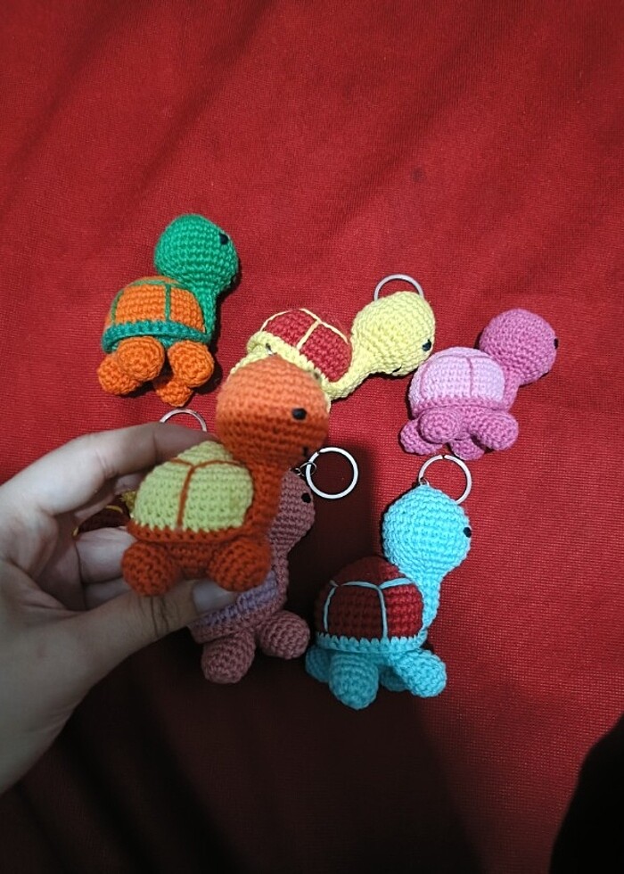Amigurumi kaplumbağa anahtarlık - Görsel 4