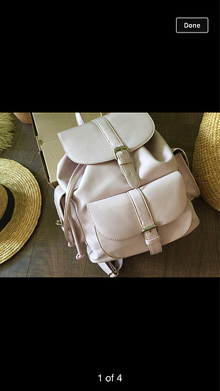 pastel pembe sırt çantası backpack deri cepli