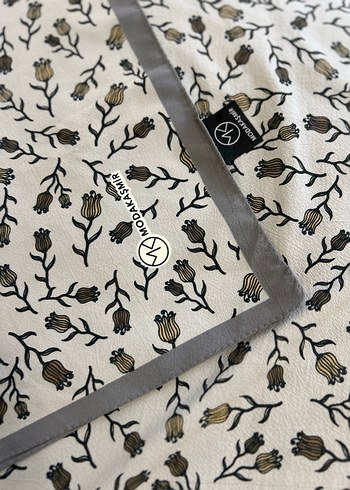 Gri Desenli Drapeli Kadın Şal - Görsel 5