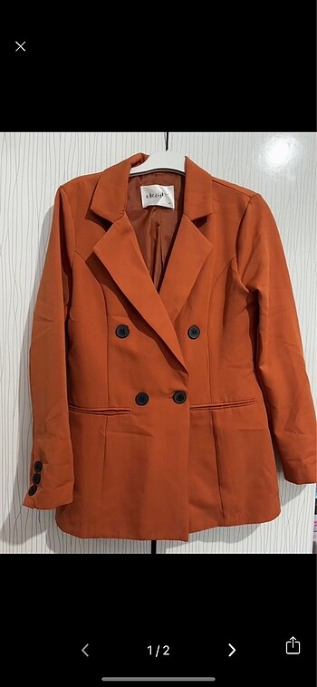 düğme detaylı kruvaze blazer ceket