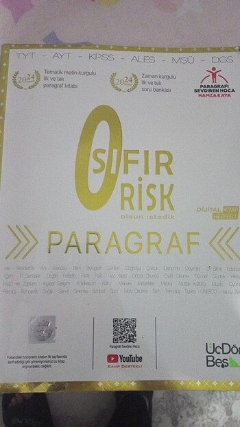 ÜçDörtBeş yayınları sıfır risk paragraf 