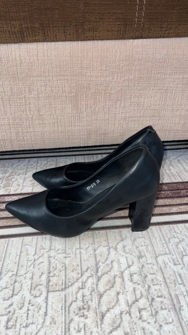 Siyah Minimalist Stiletto Topuklu Kadın Ayakkabı - Görsel 4